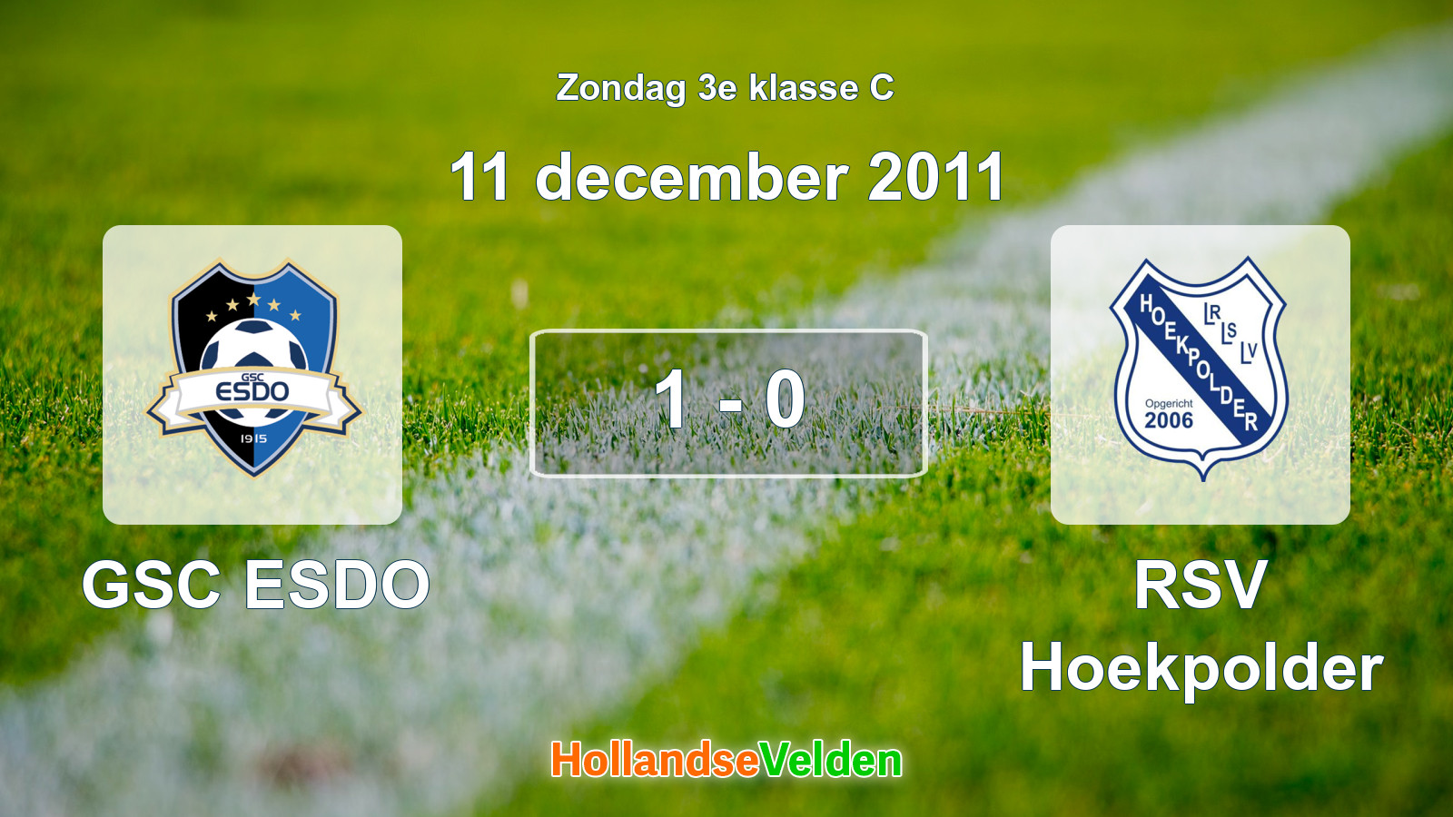 Gespeelde wedstrijd: GSC ESDO - RSV Hoekpolder 1 - 0 (11 december 2011)