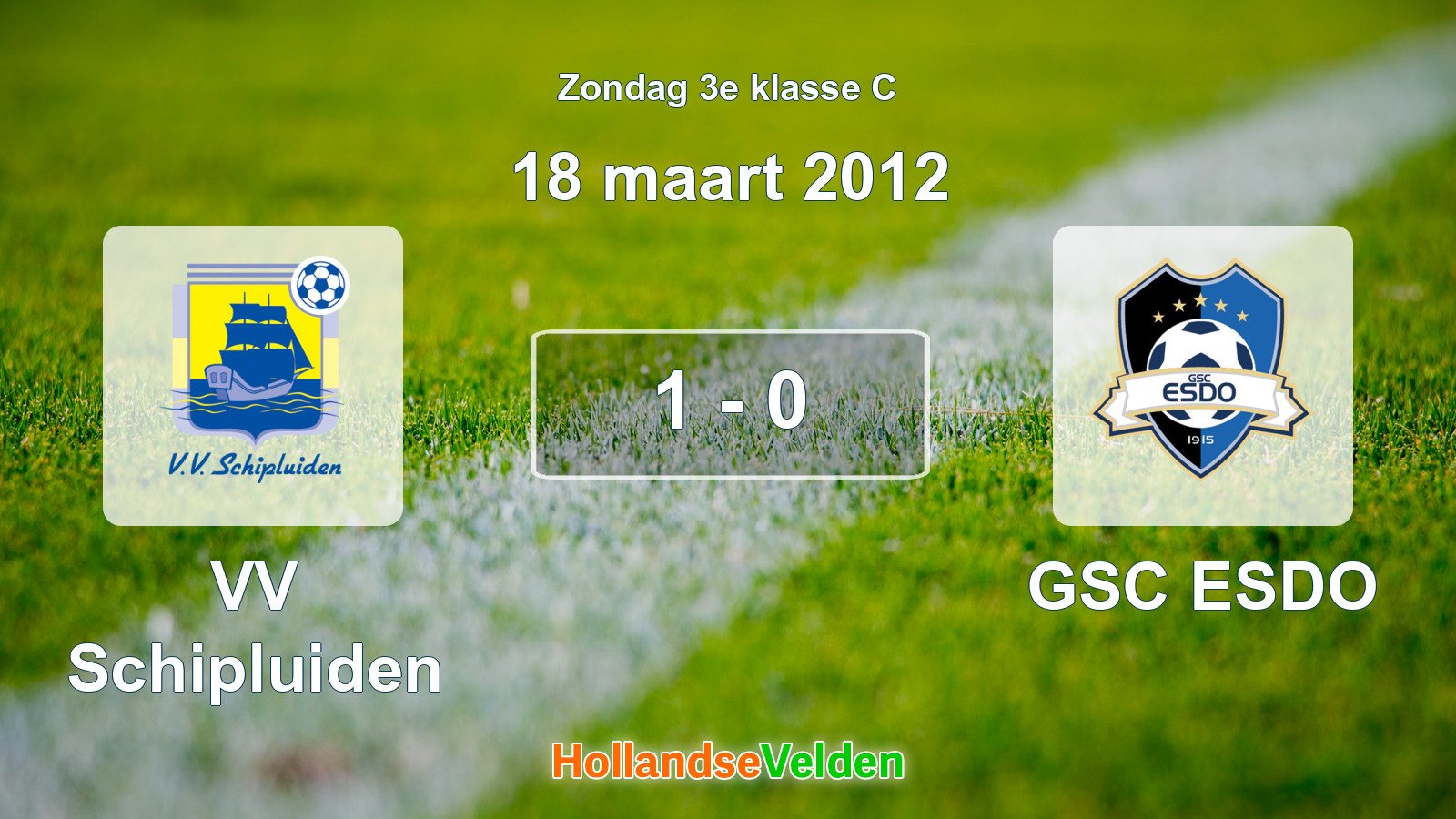 Gespeelde wedstrijd: VV Schipluiden - GSC ESDO 1 - 0 (18 maart 2012)