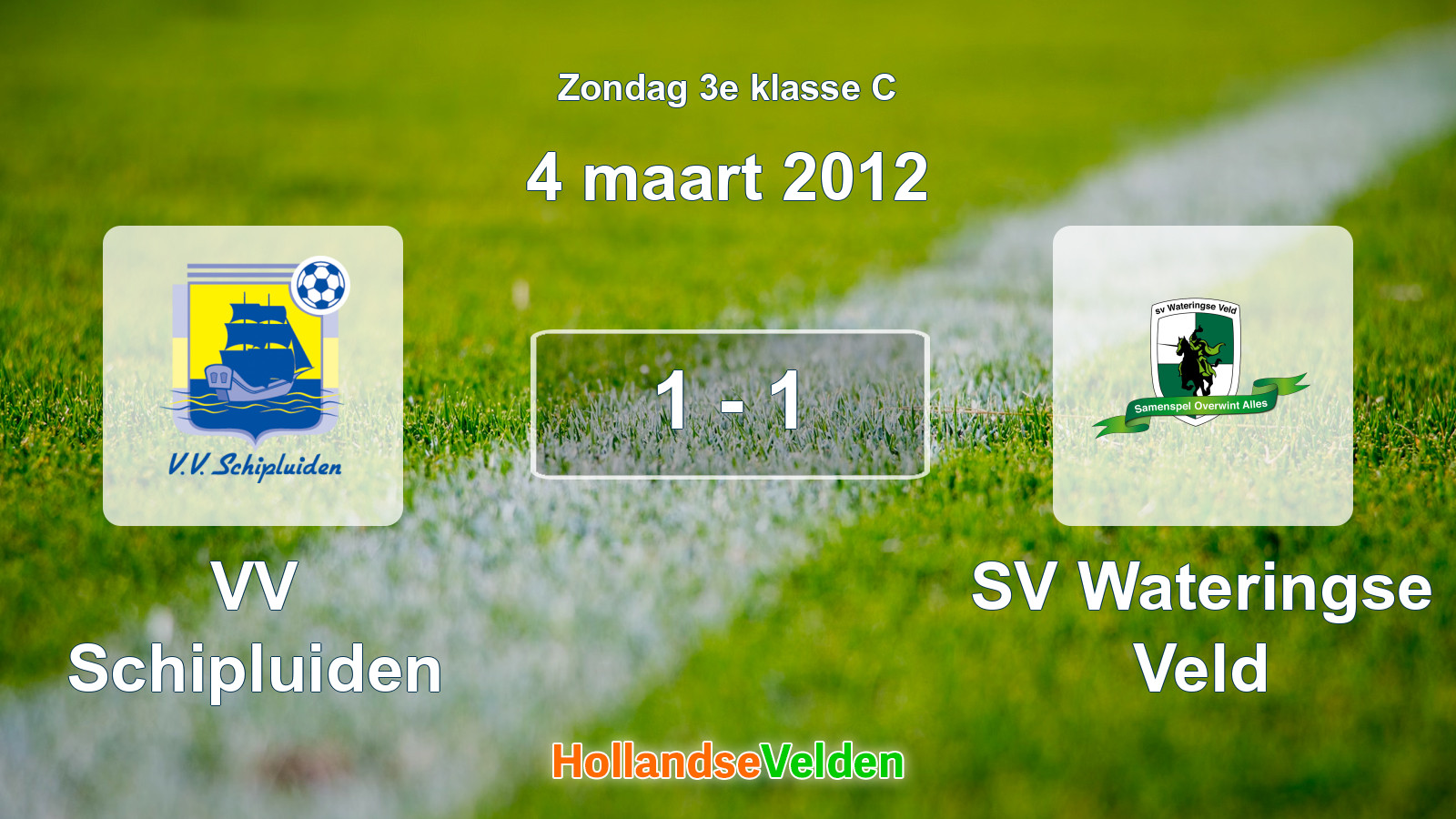 Gespeelde wedstrijd: VV Schipluiden - SV Wateringse Veld 1 - 1 (4 maart 2012)