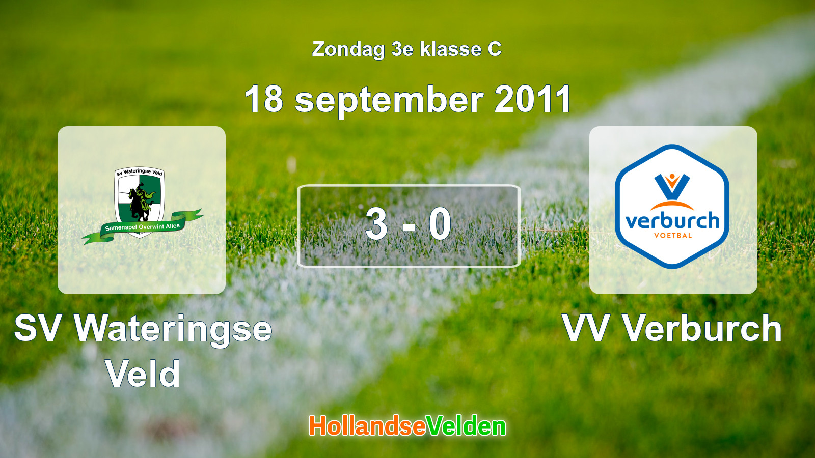 Gespeelde wedstrijd: SV Wateringse Veld - VV Verburch 3 - 0 (18 september 2011)