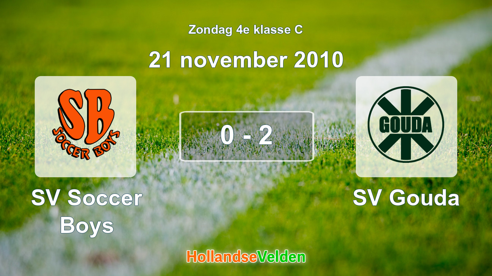 Gespeelde wedstrijd: SV Soccer Boys - SV Gouda 0 - 2 (21 november 2010)
