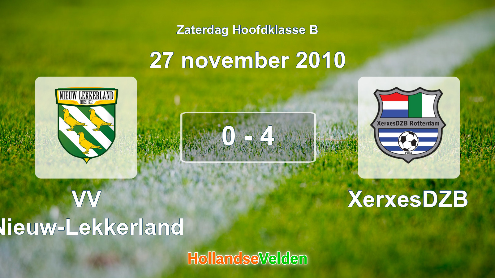 Gespeelde wedstrijd: VV Nieuw-Lekkerland - XerxesDZB 0 - 4 (27 november 2010)