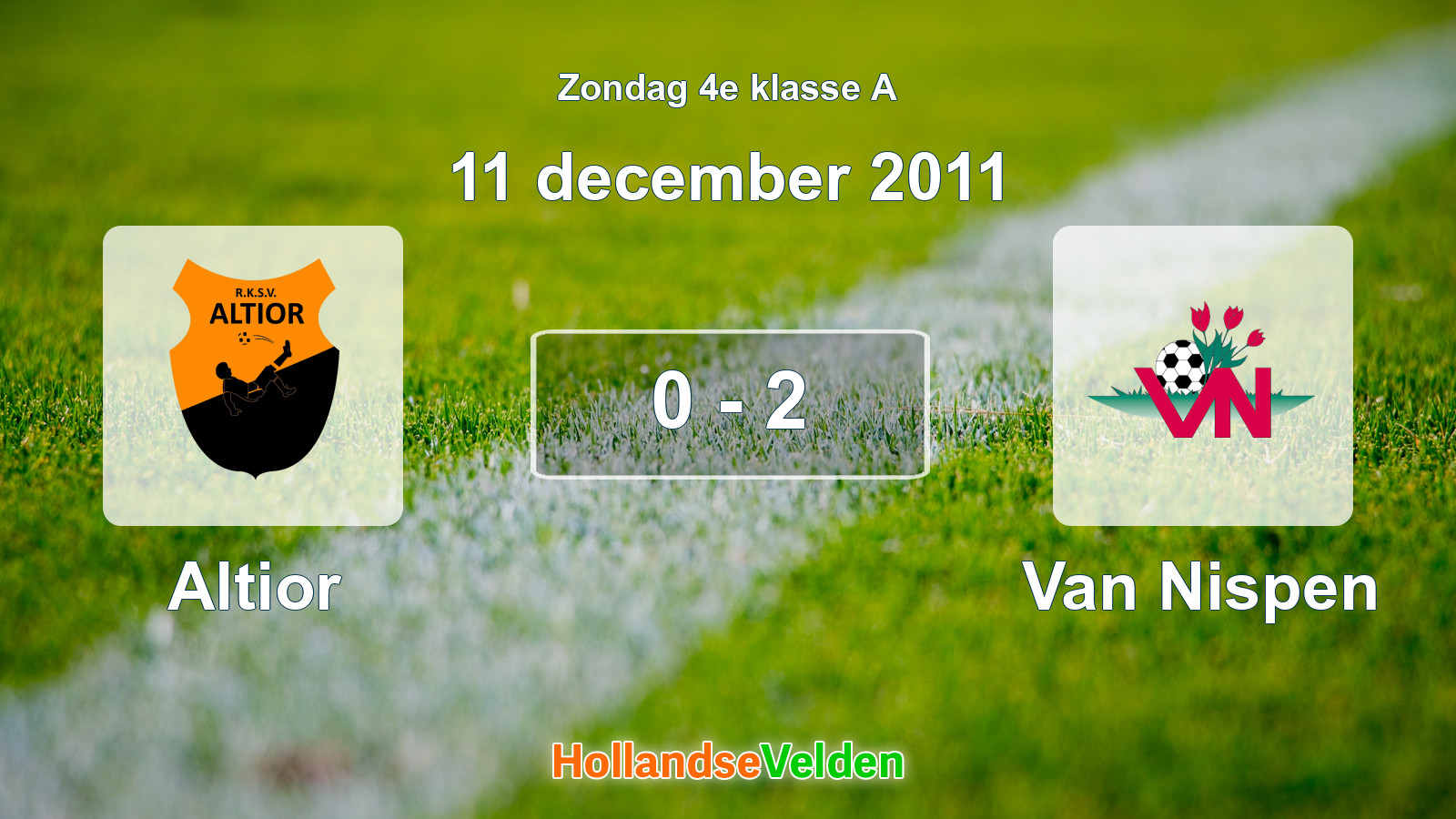 Gespeelde wedstrijd: Altior - Van Nispen 0 - 2 (11 december 2011)