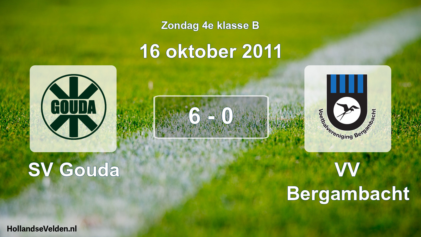 Gespeelde wedstrijd: SV Gouda - VV Bergambacht 6 - 0 (16 oktober 2011)