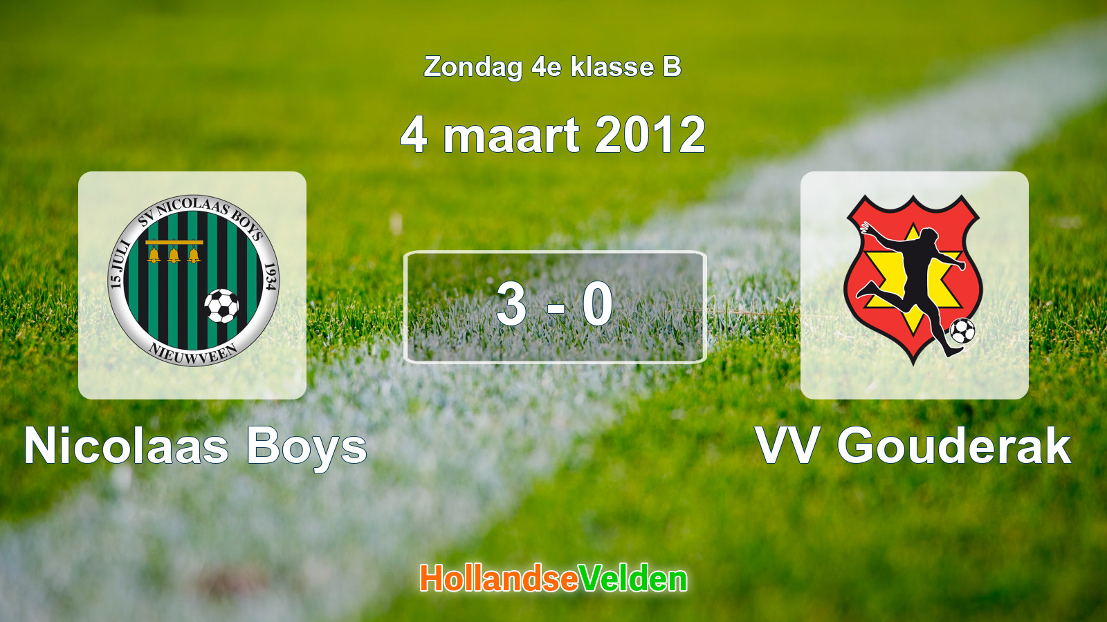 Gespeelde wedstrijd: Nicolaas Boys - VV Gouderak 3 - 0 (4 maart 2012)