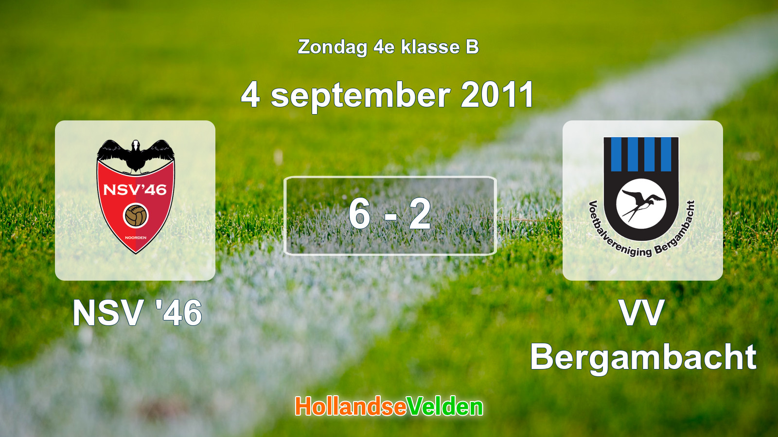 Gespeelde wedstrijd: NSV '46 - VV Bergambacht 6 - 2 (4 september 2011)
