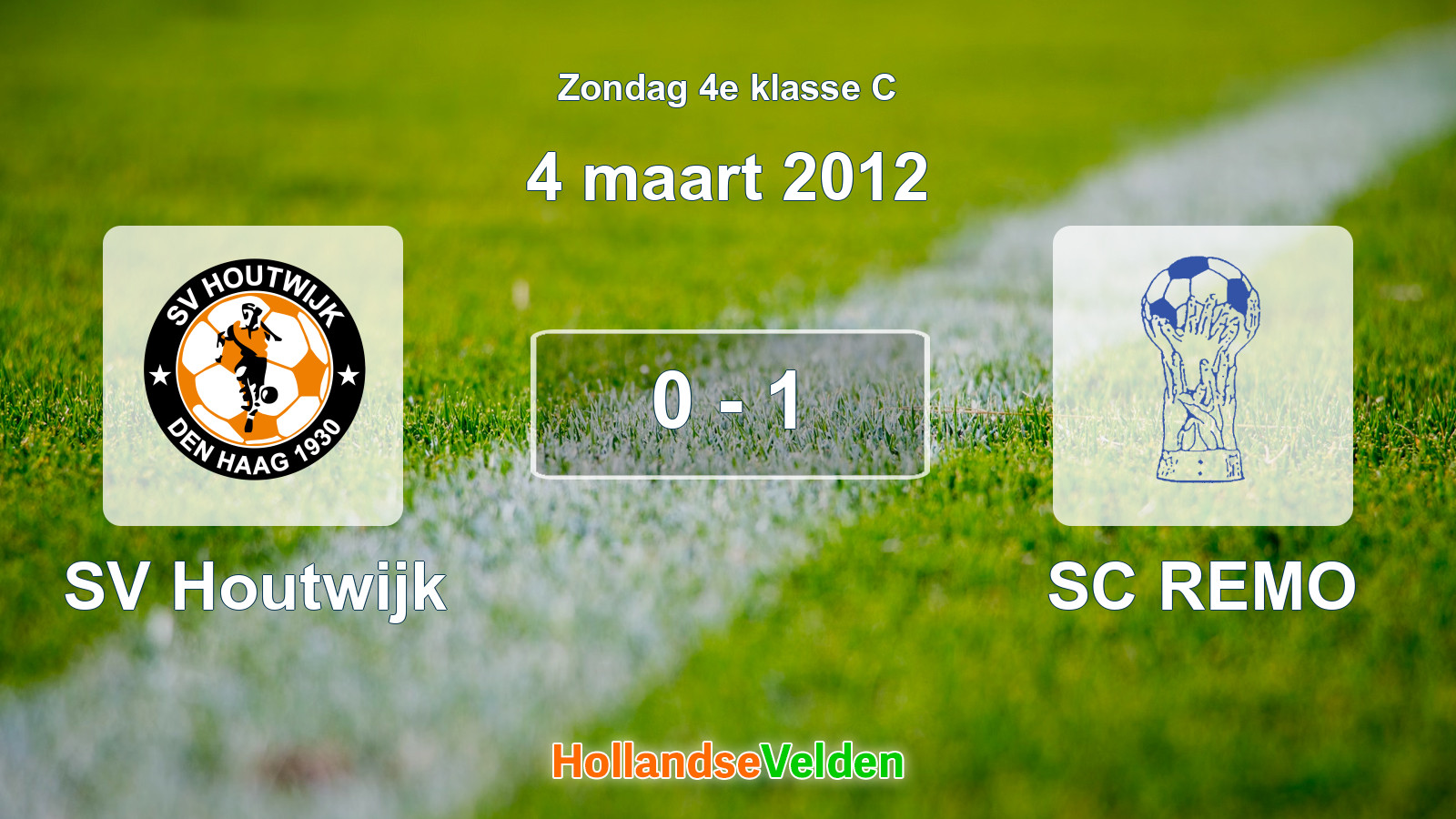 Gespeelde wedstrijd: SV Houtwijk - SC REMO 0 - 1 (4 maart 2012)
