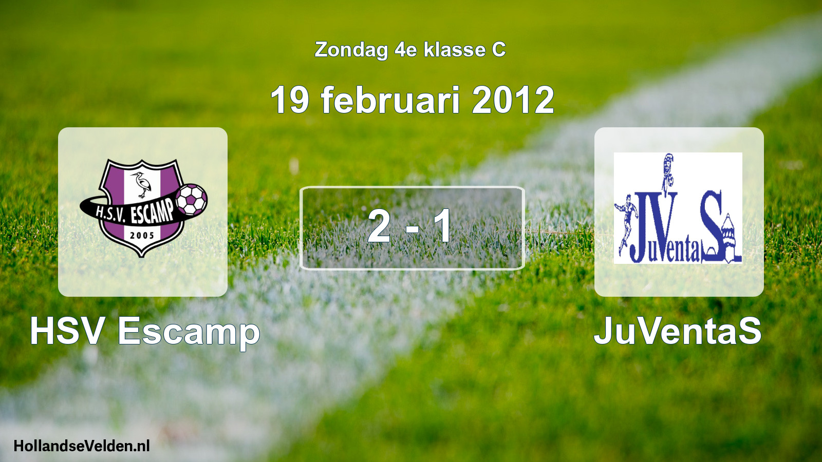 Gespeelde wedstrijd: HSV Escamp - JuVentaS 2 - 1 (19 februari 2012)