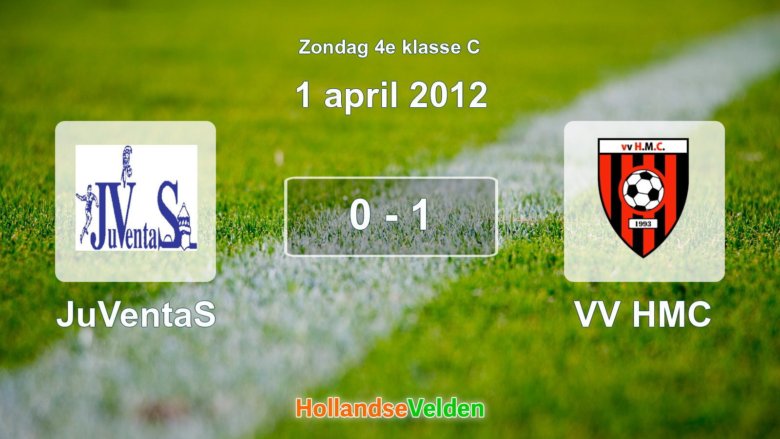 Gespeelde wedstrijd: JuVentaS - VV HMC 0 - 1 (1 april 2012)