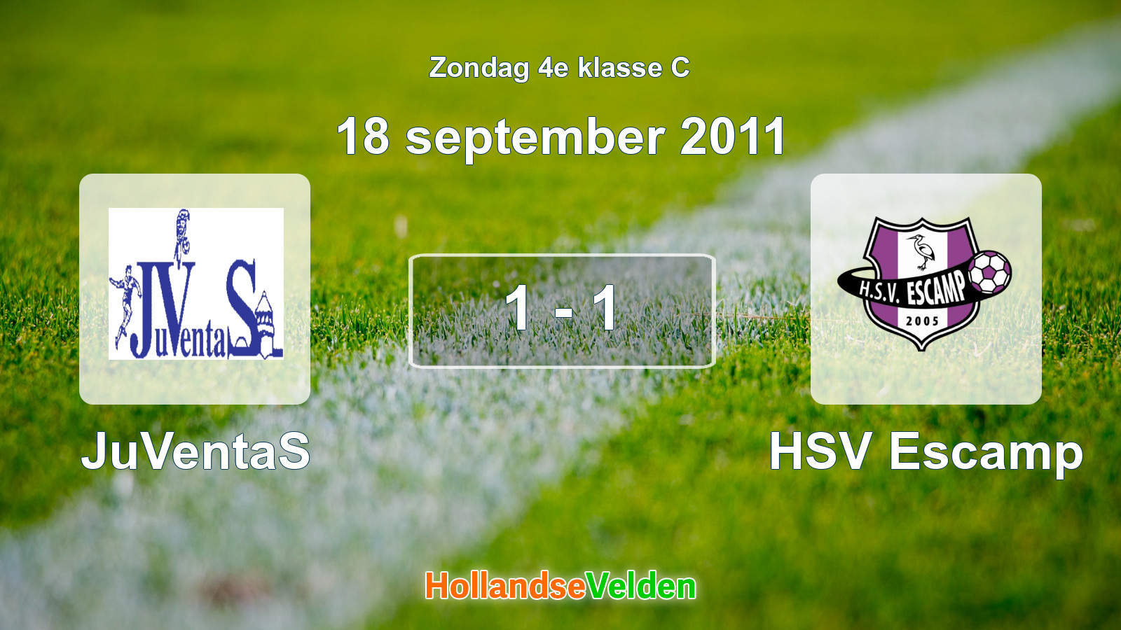 Gespeelde wedstrijd: JuVentaS - HSV Escamp 1 - 1 (18 september 2011)