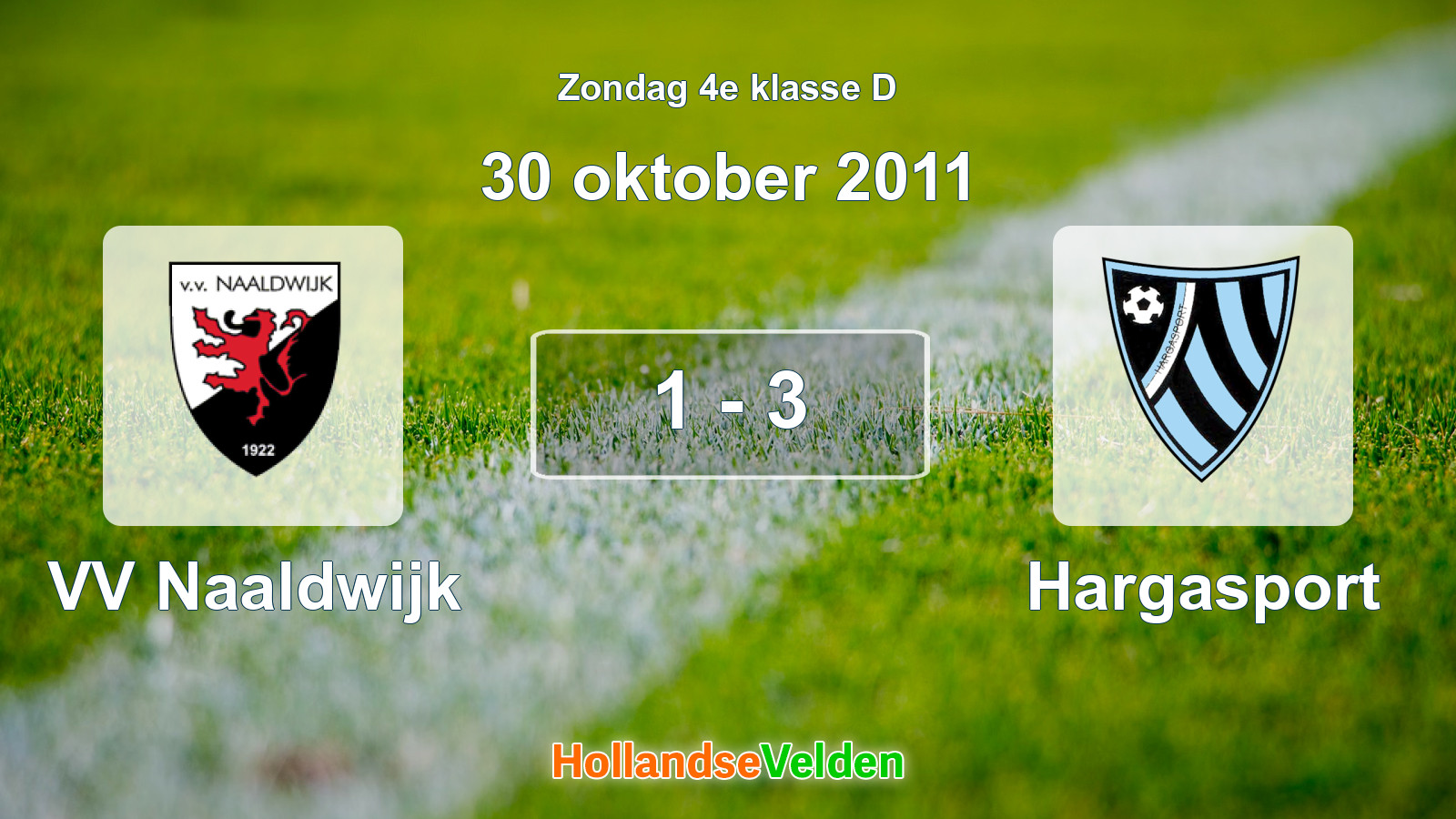 Gespeelde wedstrijd: VV Naaldwijk - Hargasport 1 - 3 (30 oktober 2011)