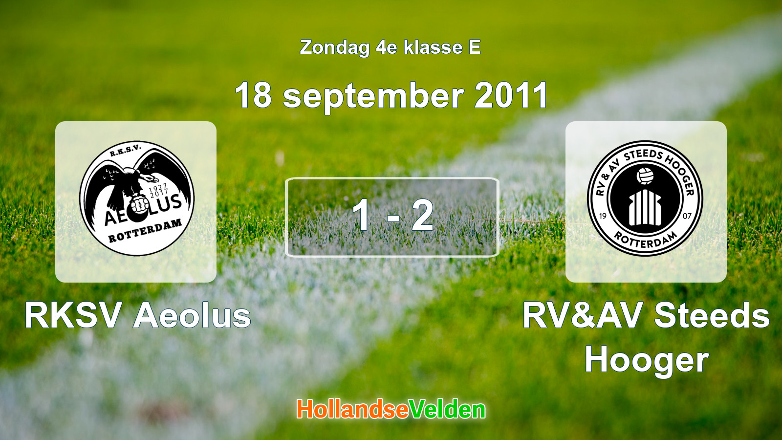 Gespeelde wedstrijd: RKSV Aeolus - RV&AV Steeds Hooger 1 - 2 (18 september 2011)