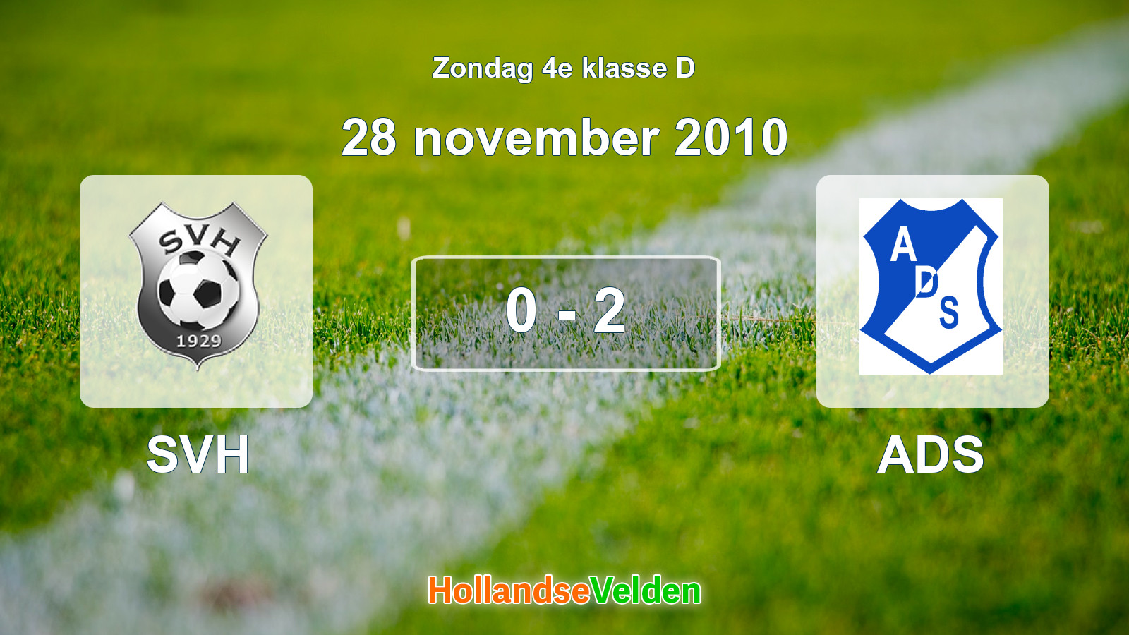Gespeelde wedstrijd: SVH - ADS 0 - 2 (28 november 2010)