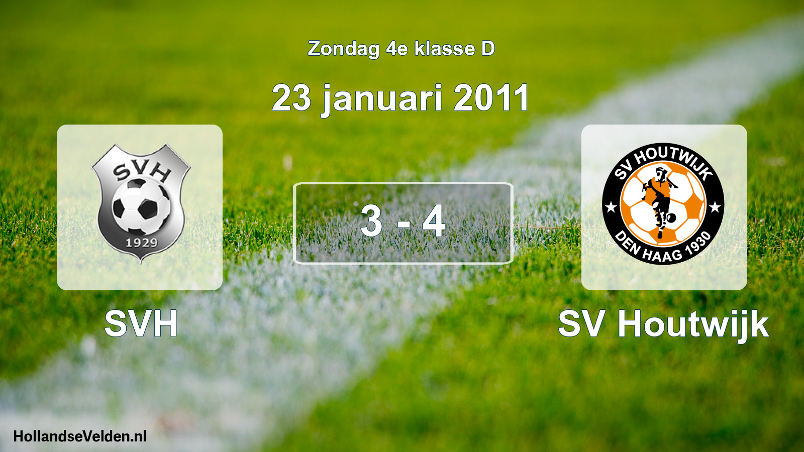 Gespeelde wedstrijd: SVH - SV Houtwijk 3 - 4 (23 januari 2011)