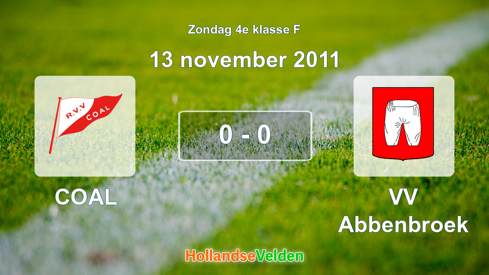 Gespeelde wedstrijd: COAL - VV Abbenbroek 0 - 0 (13 november 2011)