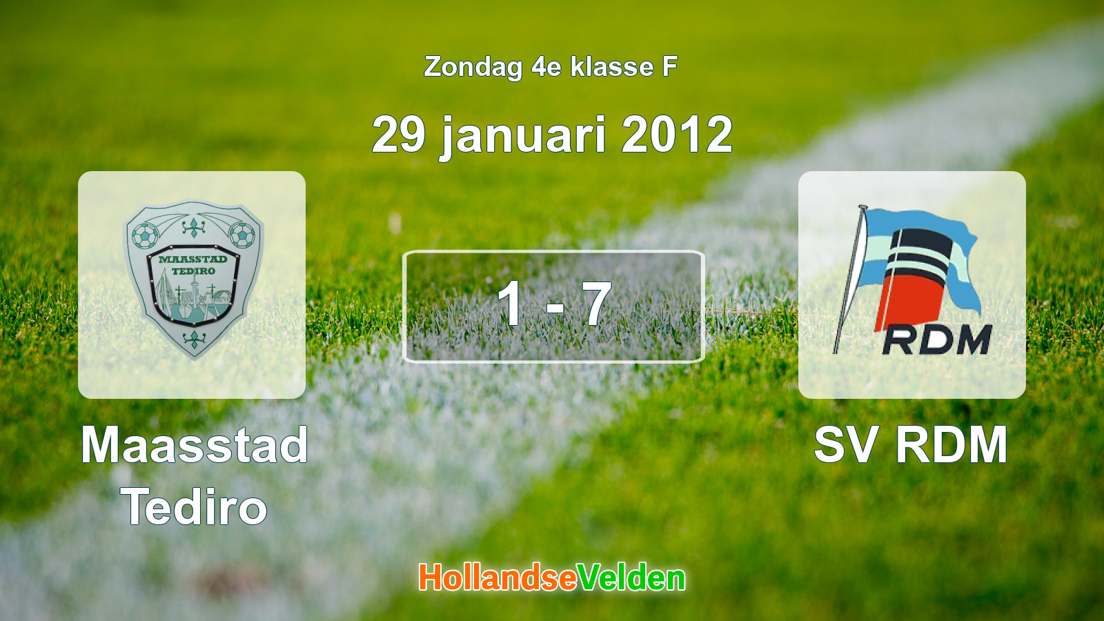 Gespeelde wedstrijd: Maasstad Tediro - SV RDM 1 - 7 (29 januari 2012)