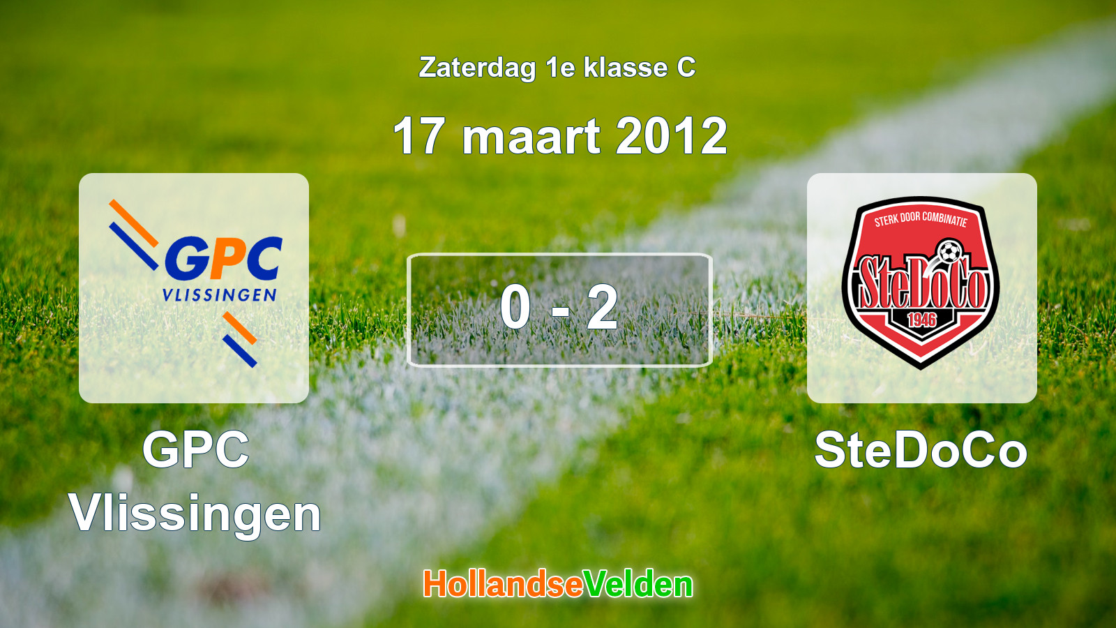 Gespeelde wedstrijd: GPC Vlissingen - SteDoCo 0 - 2 (17 maart 2012)