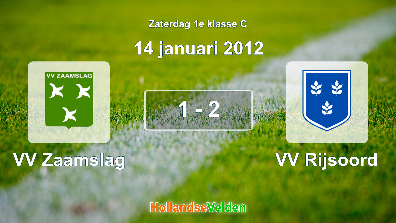 Gespeelde wedstrijd: VV Zaamslag - VV Rijsoord 1 - 2 (14 januari 2012)