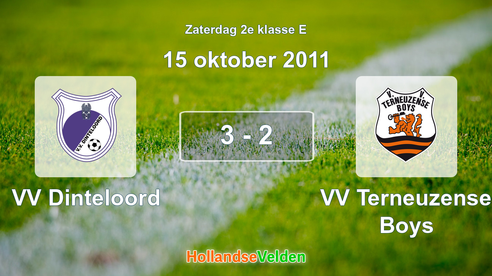 Gespeelde wedstrijd: VV Dinteloord - VV Terneuzense Boys 3 - 2 (15 oktober 2011)