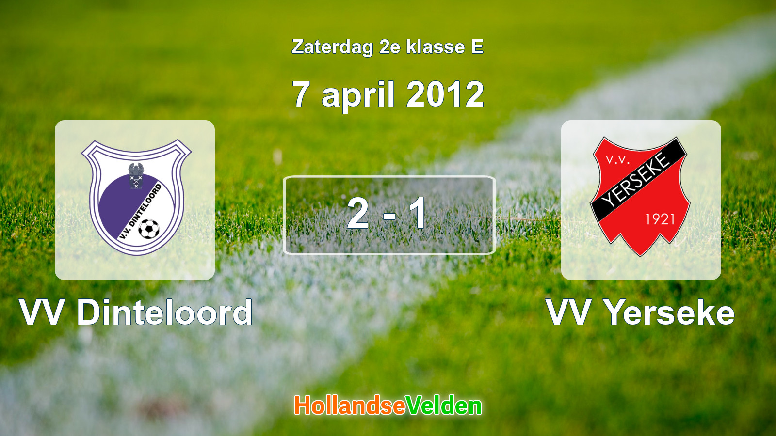 Gespeelde wedstrijd: VV Dinteloord - VV Yerseke 2 - 1 (7 april 2012)