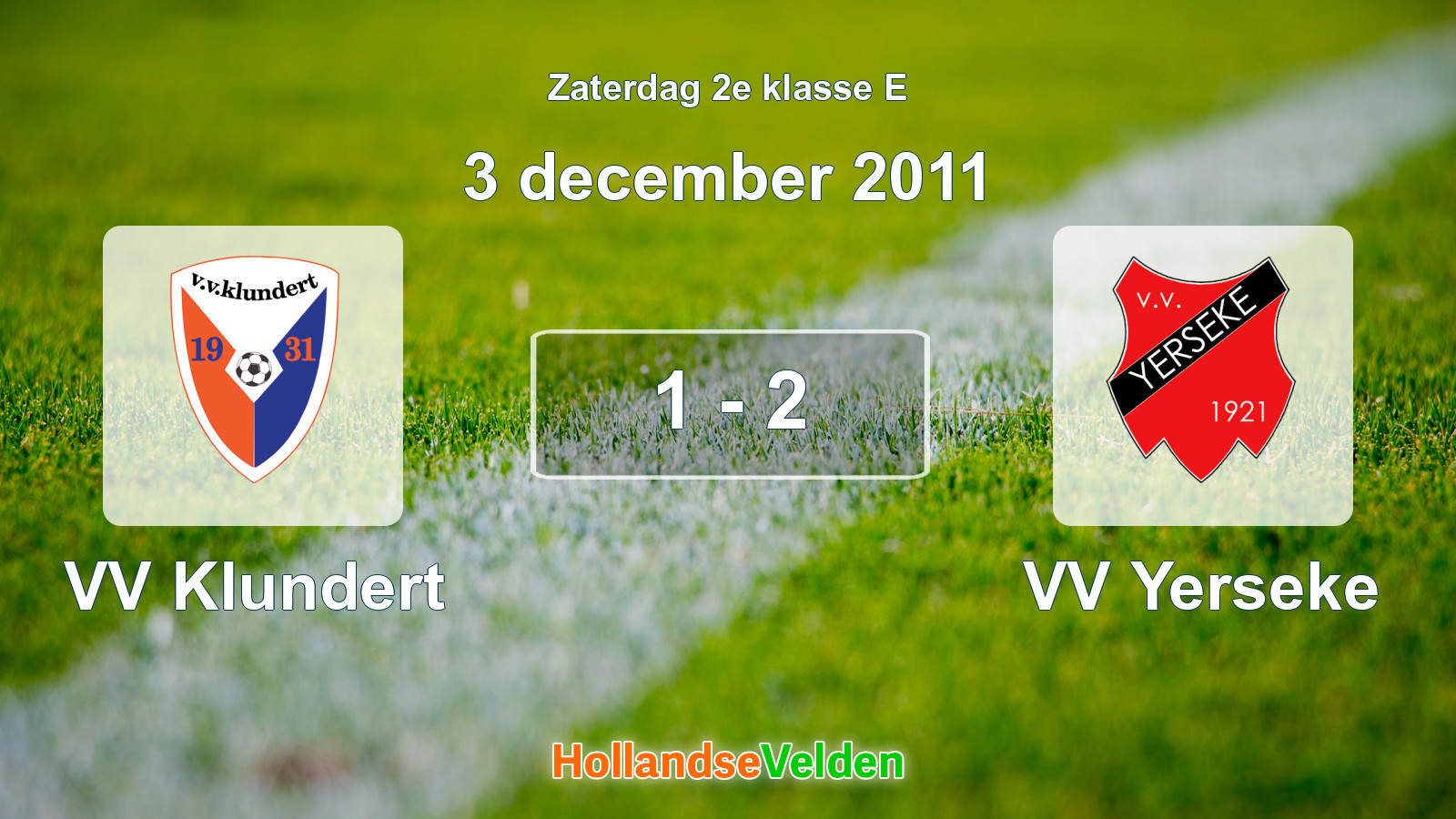 Gespeelde wedstrijd: VV Klundert - VV Yerseke 1 - 2 (3 december 2011)