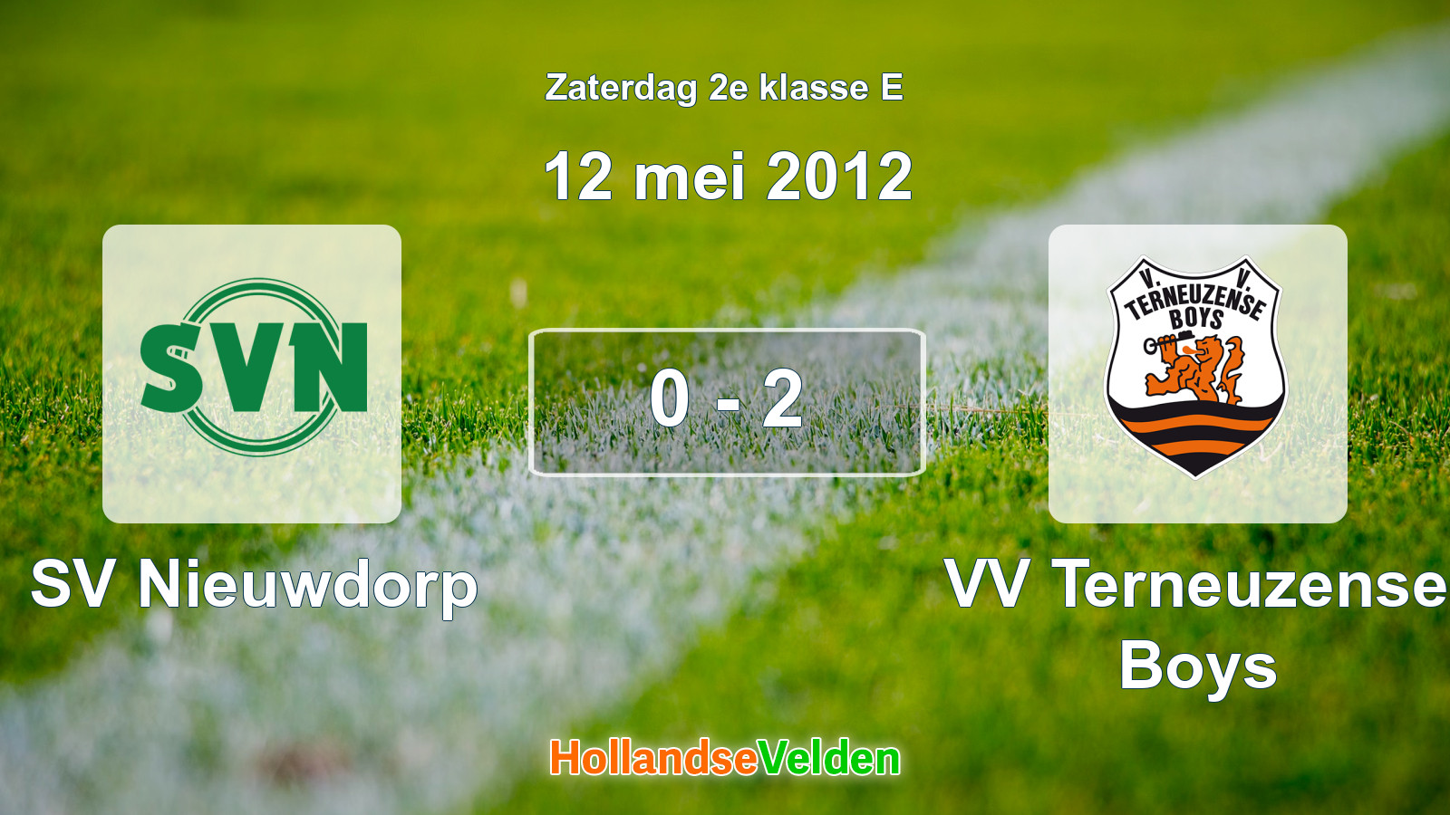 Gespeelde wedstrijd: SV Nieuwdorp - VV Terneuzense Boys 0 - 2 (12 mei 2012)