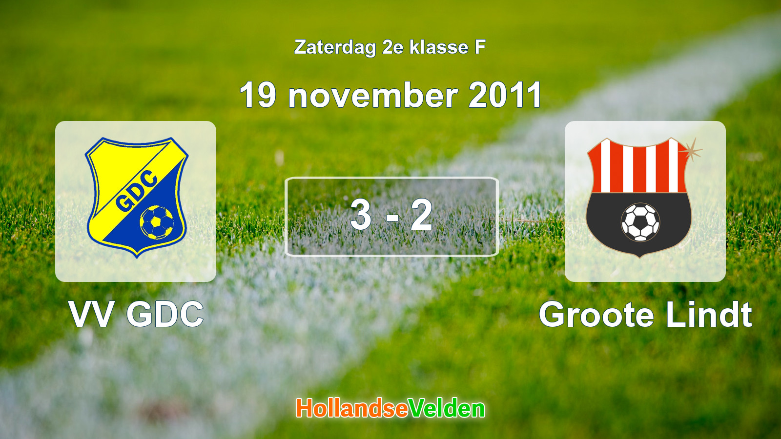 Gespeelde wedstrijd: VV GDC - Groote Lindt 3 - 2 (19 november 2011)