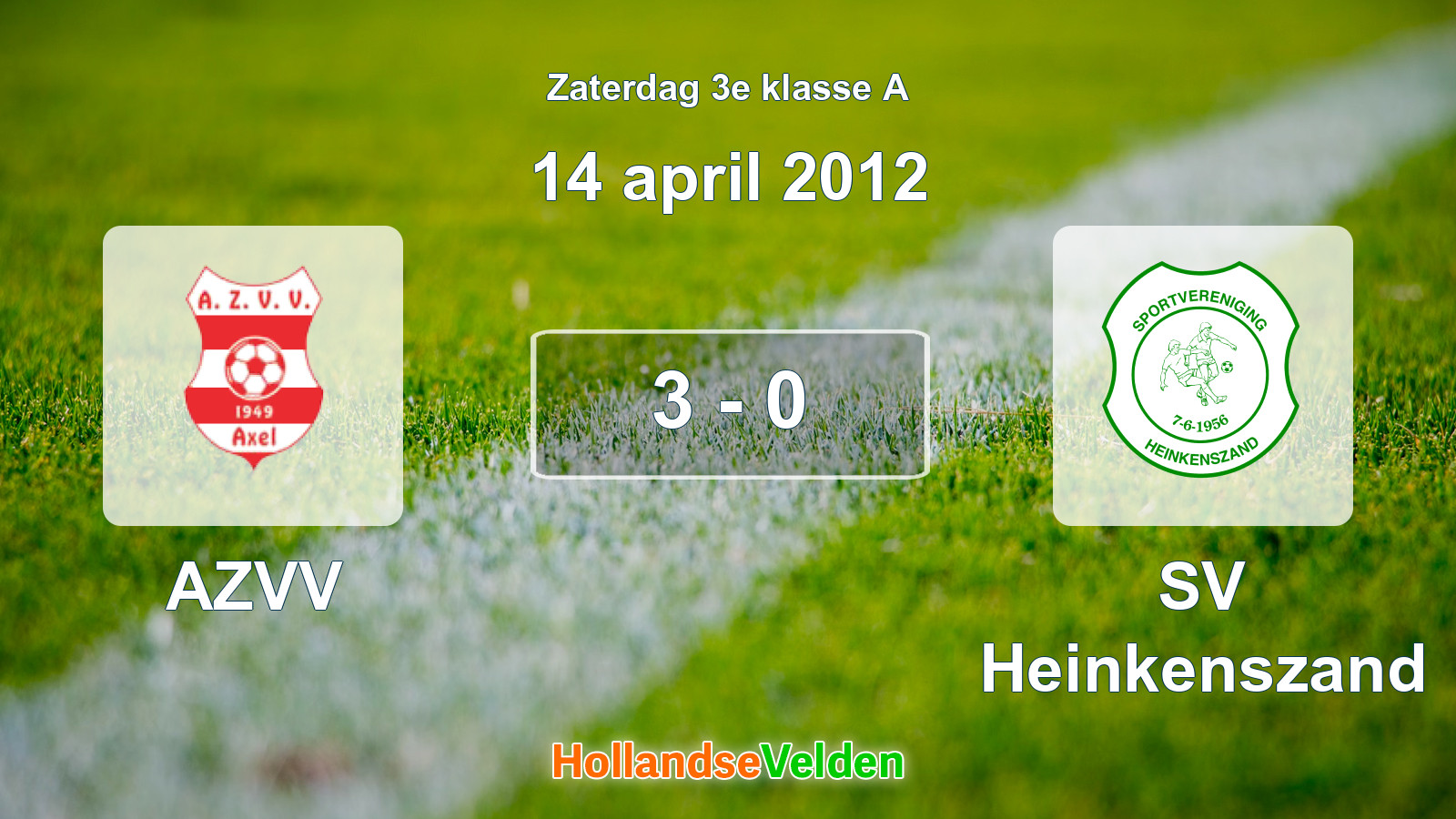 Gespeelde wedstrijd: AZVV - SV Heinkenszand 3 - 0 (14 april 2012)
