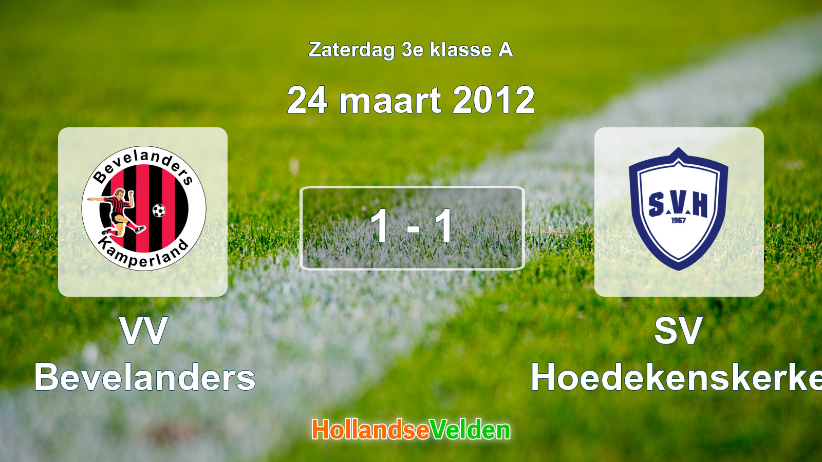 Gespeelde wedstrijd: VV Bevelanders - SV Hoedekenskerke 1 - 1 (24 maart 2012)