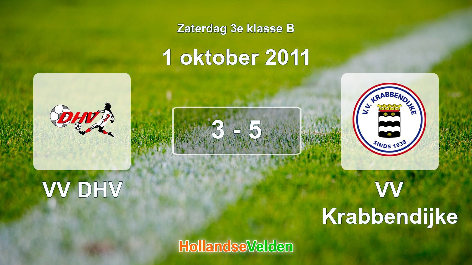 Gespeelde wedstrijd: VV DHV - VV Krabbendijke 3 - 5 (1 oktober 2011)
