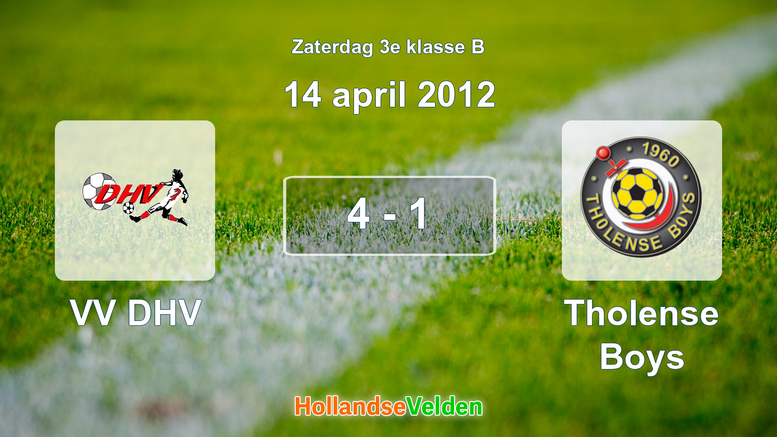 Gespeelde wedstrijd: VV DHV - Tholense Boys 4 - 1 (14 april 2012)