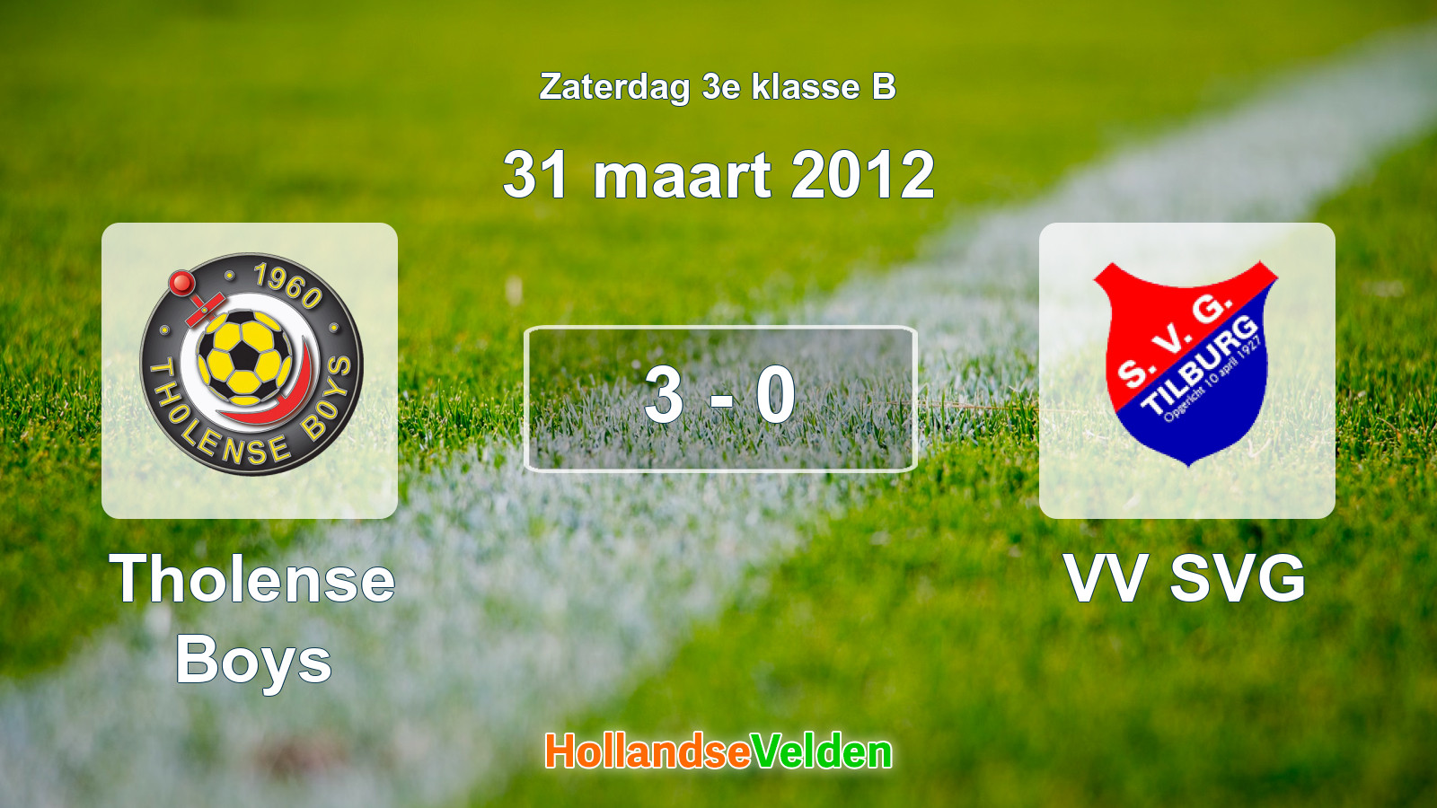 Gespeelde wedstrijd: Tholense Boys - VV SVG 3 - 0 (31 maart 2012)