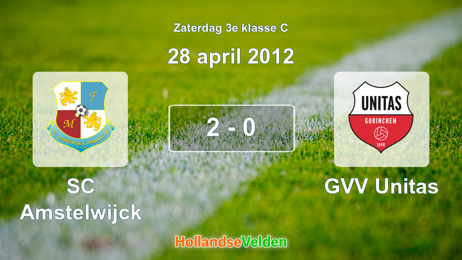 Gespeelde wedstrijd: SC Amstelwijck - GVV Unitas 2 - 0 (28 april 2012)