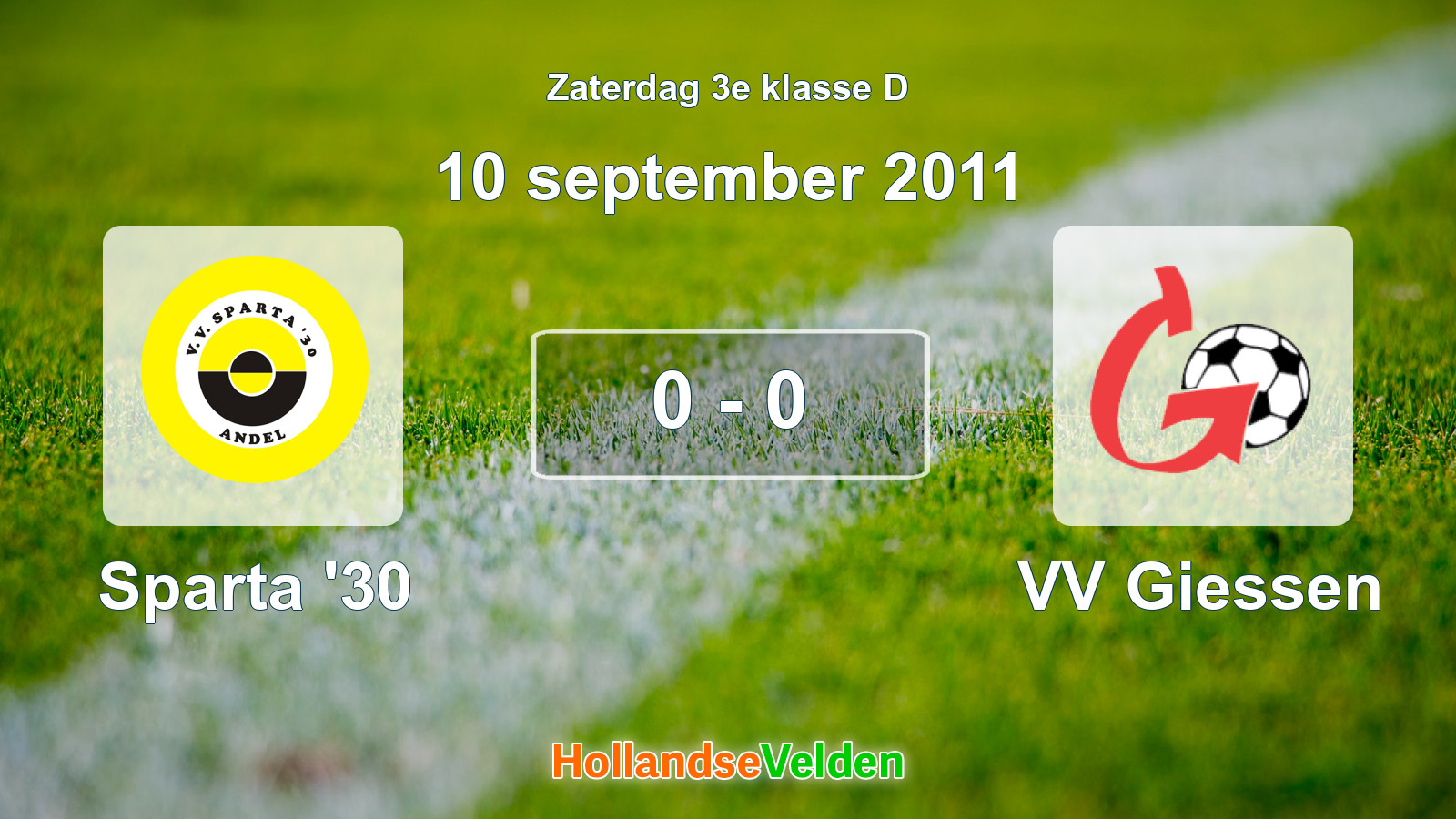 Gespeelde wedstrijd: Sparta '30 - VV Giessen 0 - 0 (10 september 2011)