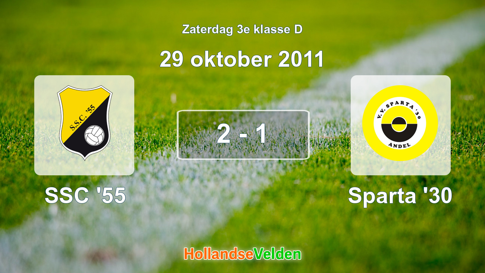 Gespeelde wedstrijd: SSC '55 - Sparta '30 2 - 1 (29 oktober 2011)