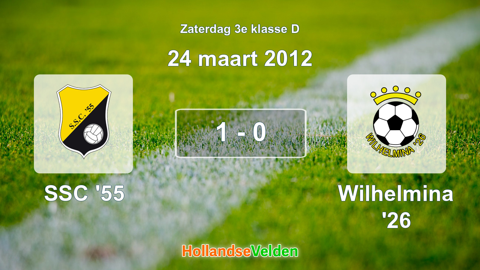 Gespeelde wedstrijd: SSC '55 - Wilhelmina '26 1 - 0 (24 maart 2012)