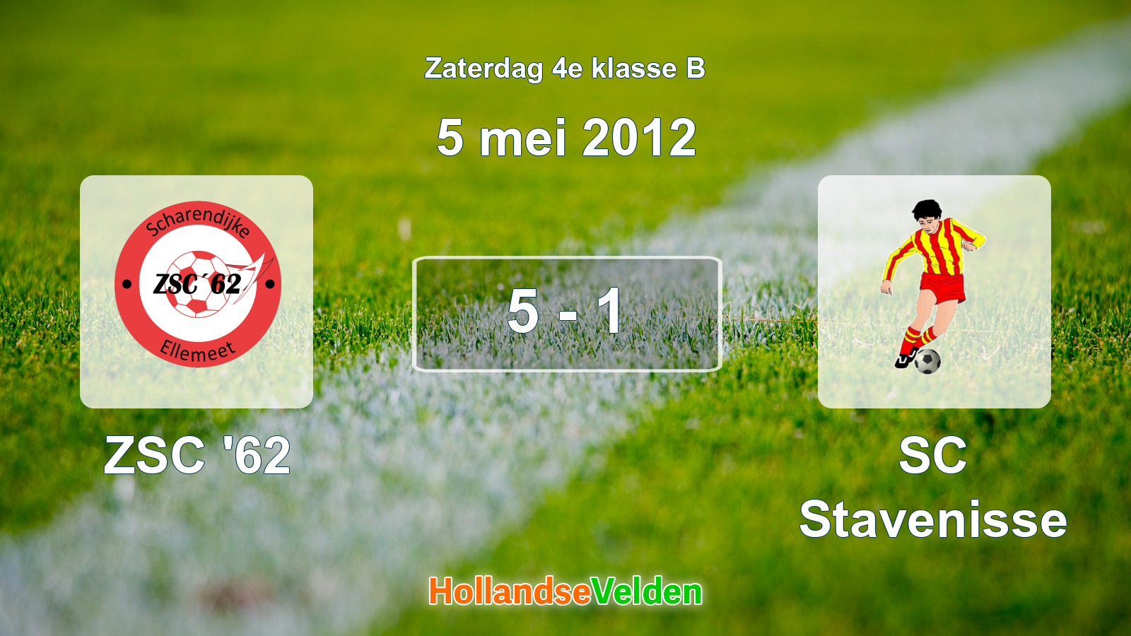 Gespeelde wedstrijd: ZSC '62 - SC Stavenisse 5 - 1 (5 mei 2012)