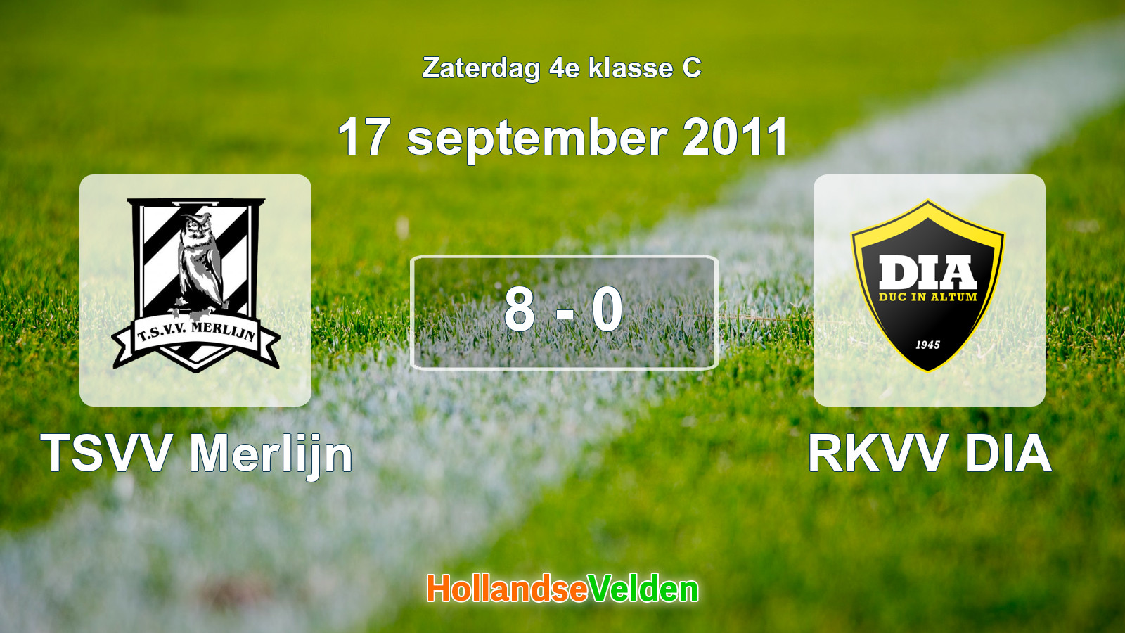 Gespeelde wedstrijd: TSVV Merlijn - RKVV DIA 8 - 0 (17 september 2011)