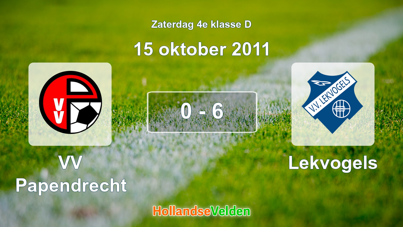 Gespeelde wedstrijd: VV Papendrecht - Lekvogels 0 - 6 (15 oktober 2011)