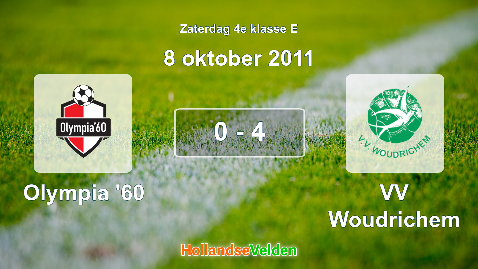 Gespeelde wedstrijd: Olympia '60 - VV Woudrichem 0 - 4 (8 oktober 2011)