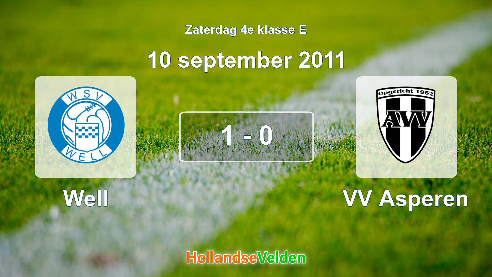 Gespeelde wedstrijd: Well - VV Asperen 1 - 0 (10 september 2011)