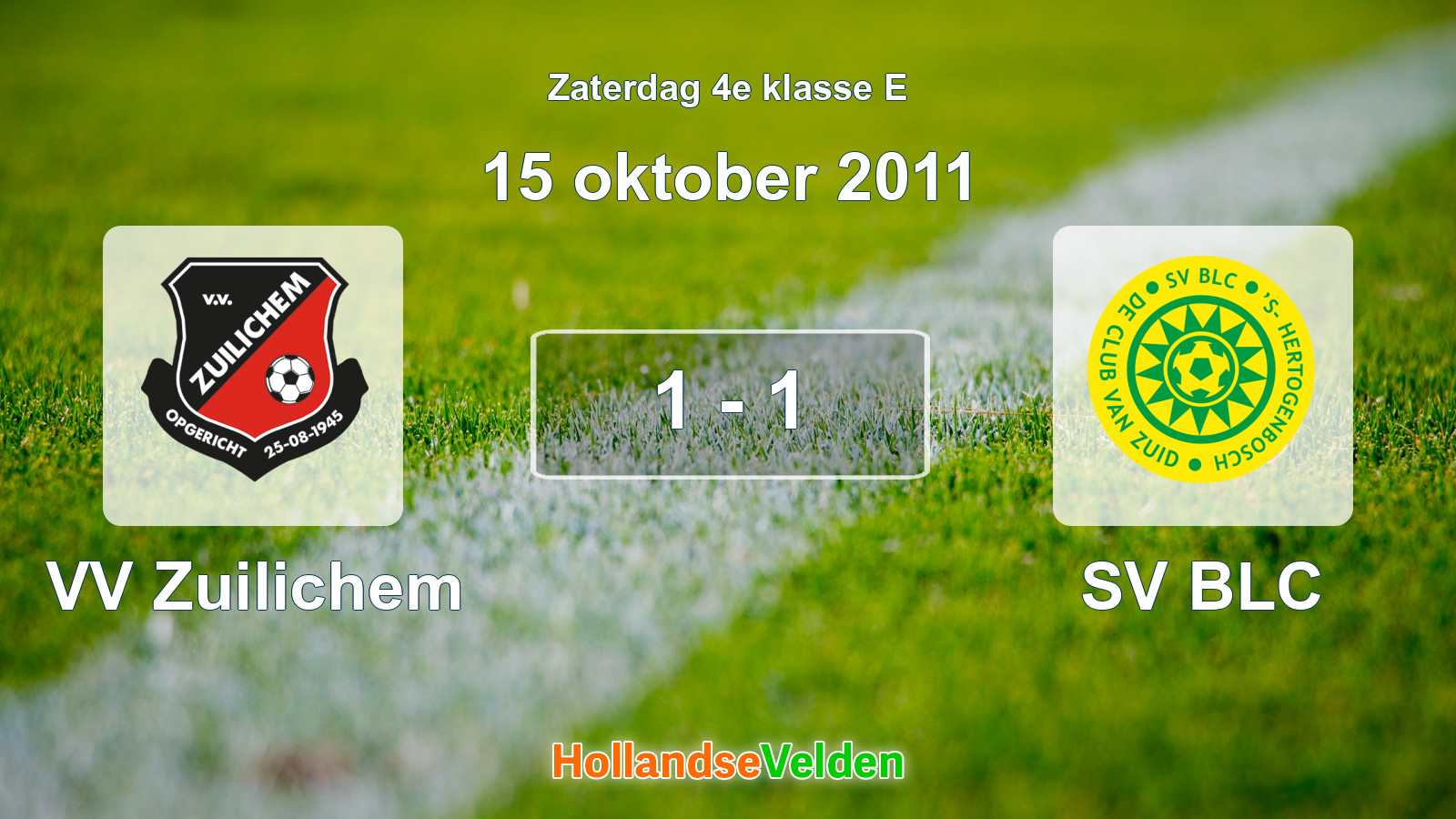 Gespeelde wedstrijd: VV Zuilichem - SV BLC 1 - 1 (15 oktober 2011)