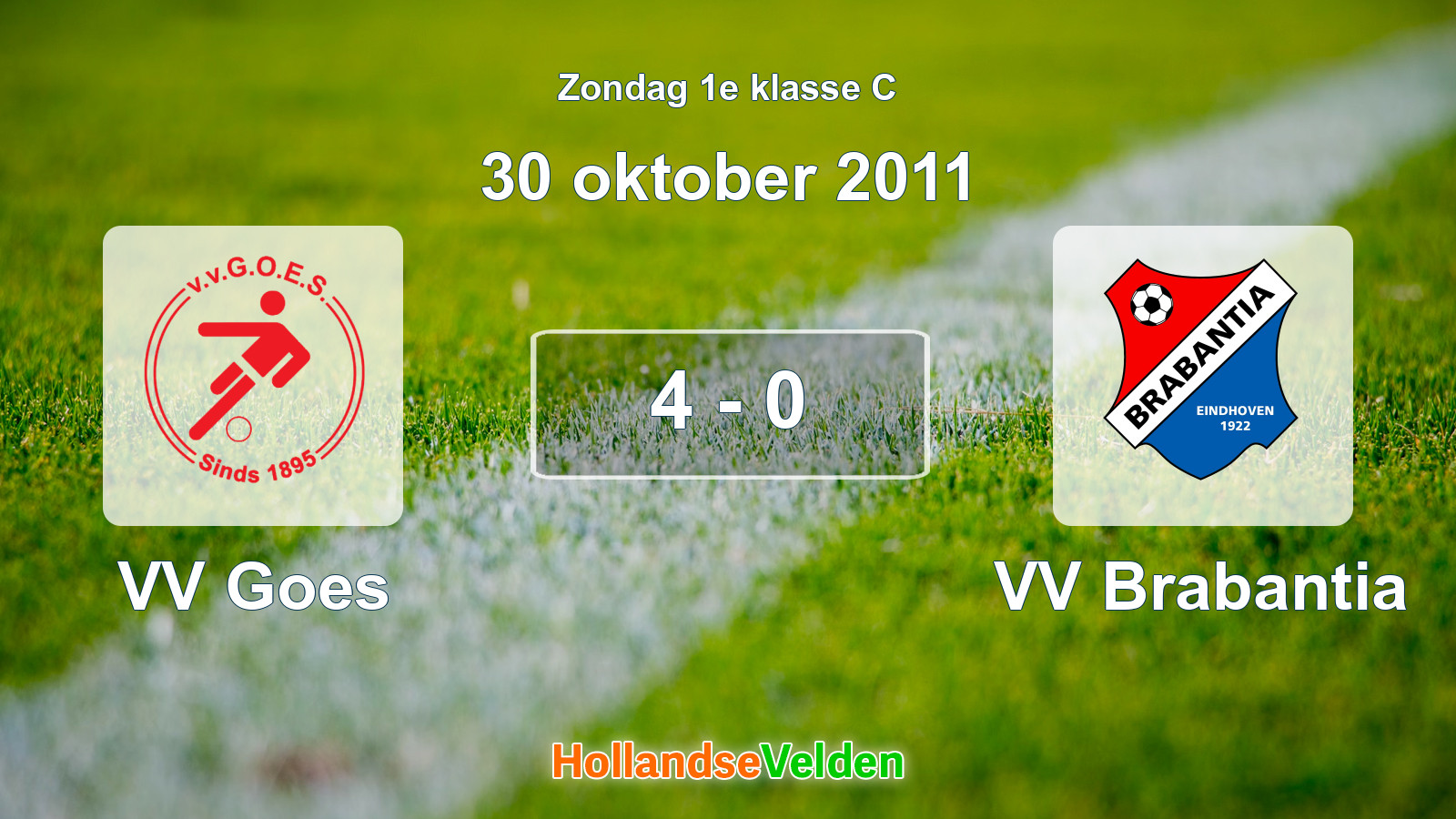 Gespeelde wedstrijd: VV Goes - VV Brabantia 4 - 0 (30 oktober 2011)
