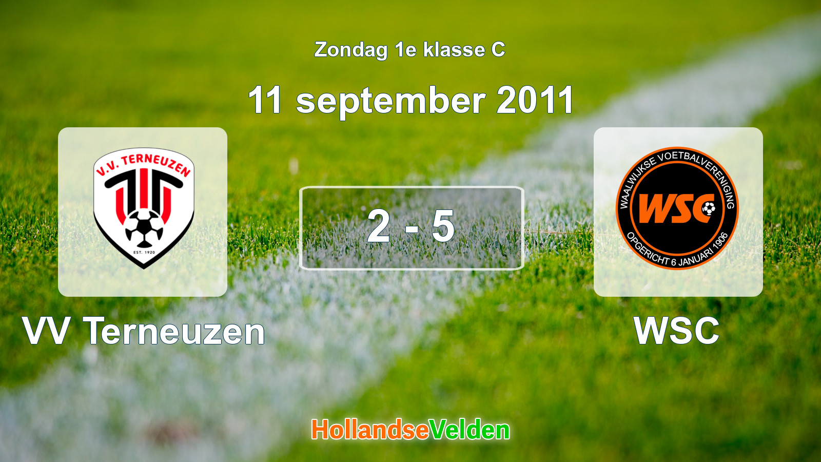 Gespeelde wedstrijd: VV Terneuzen - WSC 2 - 5 (11 september 2011)