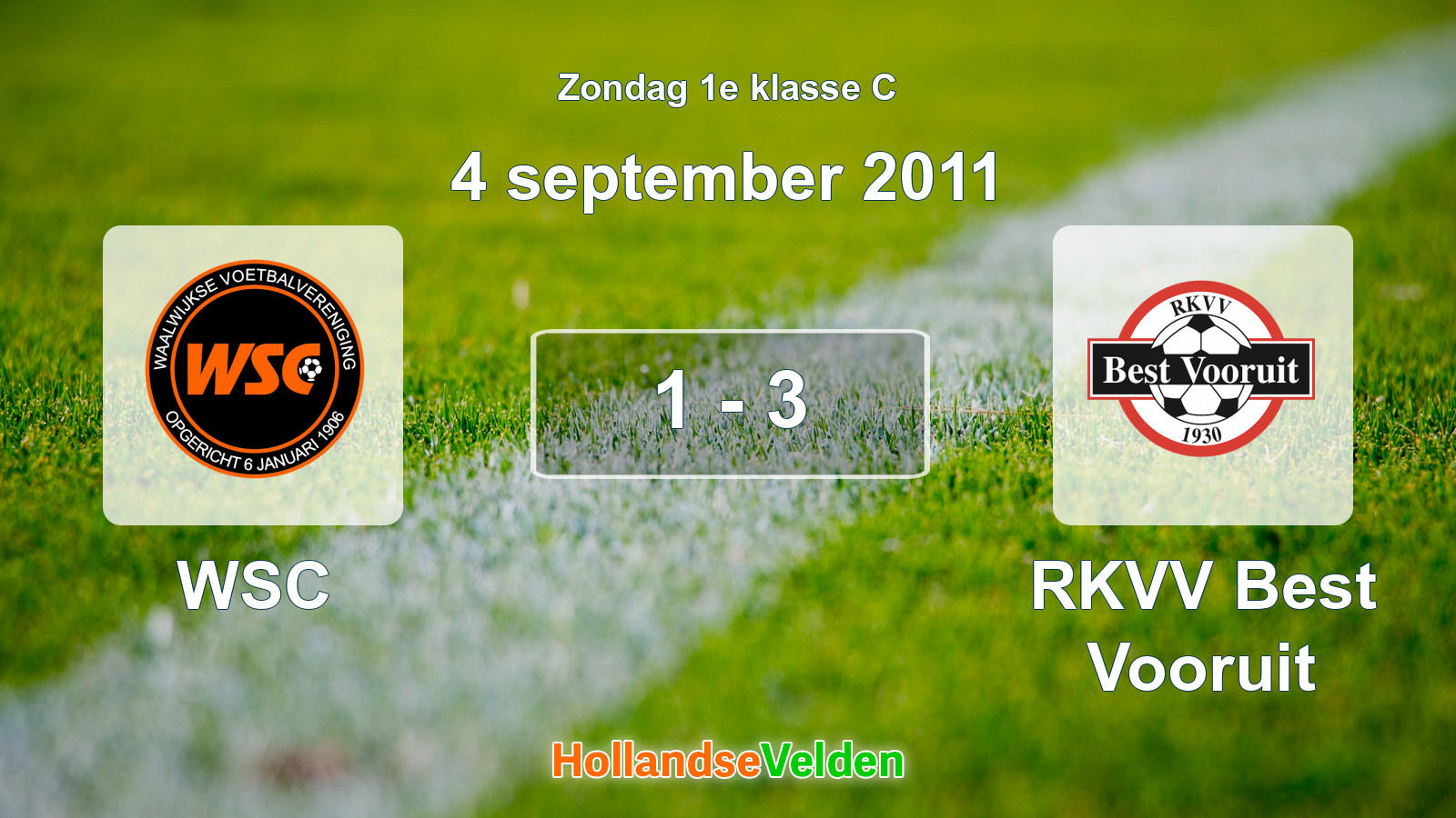 Gespeelde wedstrijd: WSC - RKVV Best Vooruit 1 - 3 (4 september 2011)