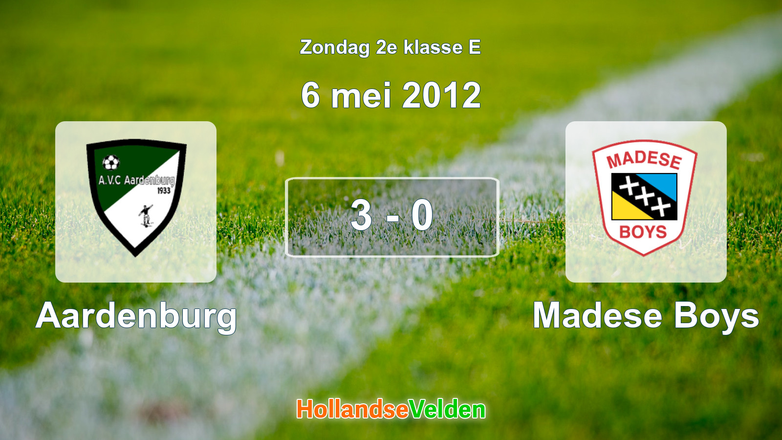 Gespeelde wedstrijd: Aardenburg - Madese Boys 3 - 0 (6 mei 2012)