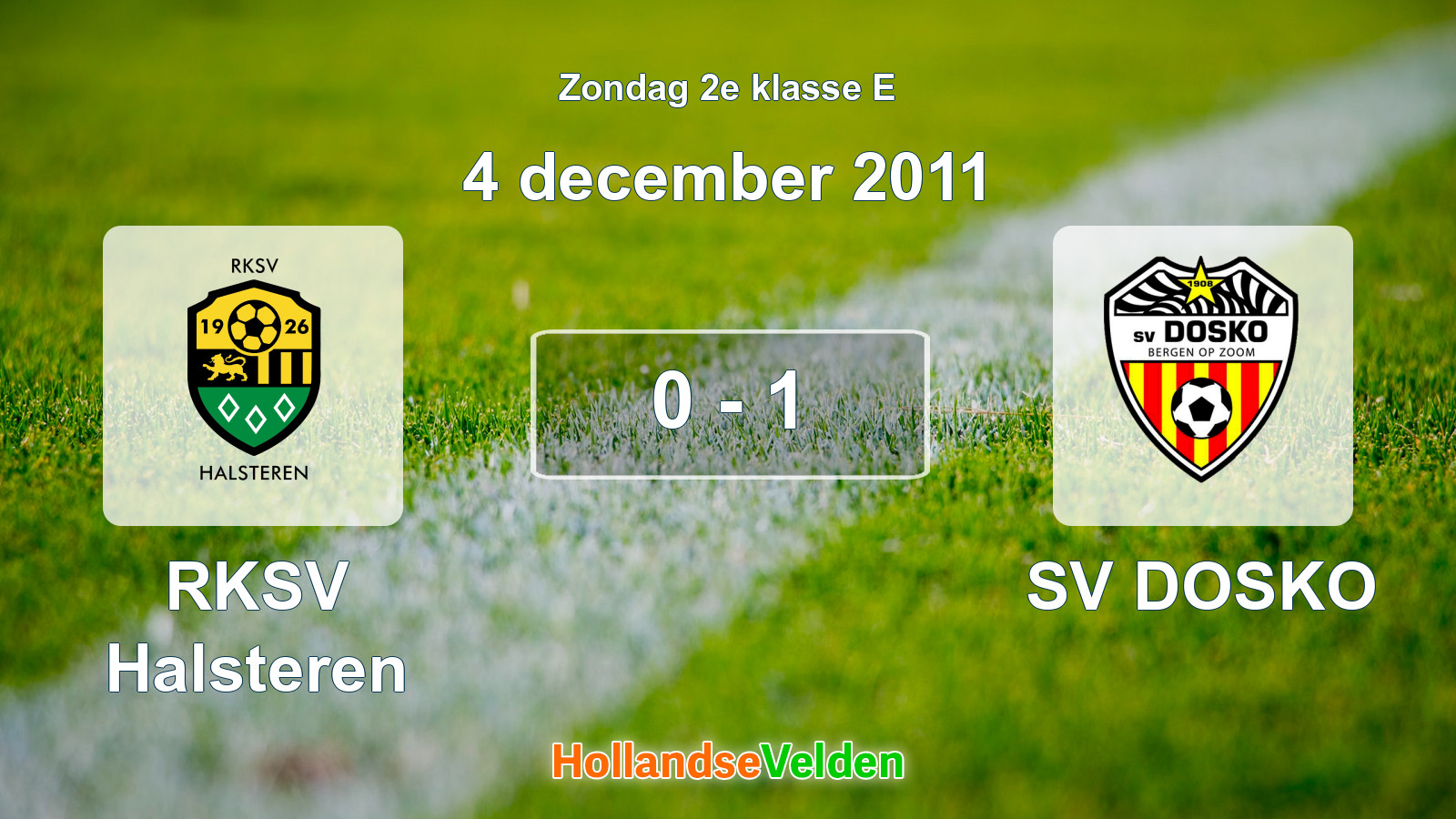 Gespeelde wedstrijd: RKSV Halsteren - SV DOSKO 0 - 1 (4 december 2011)