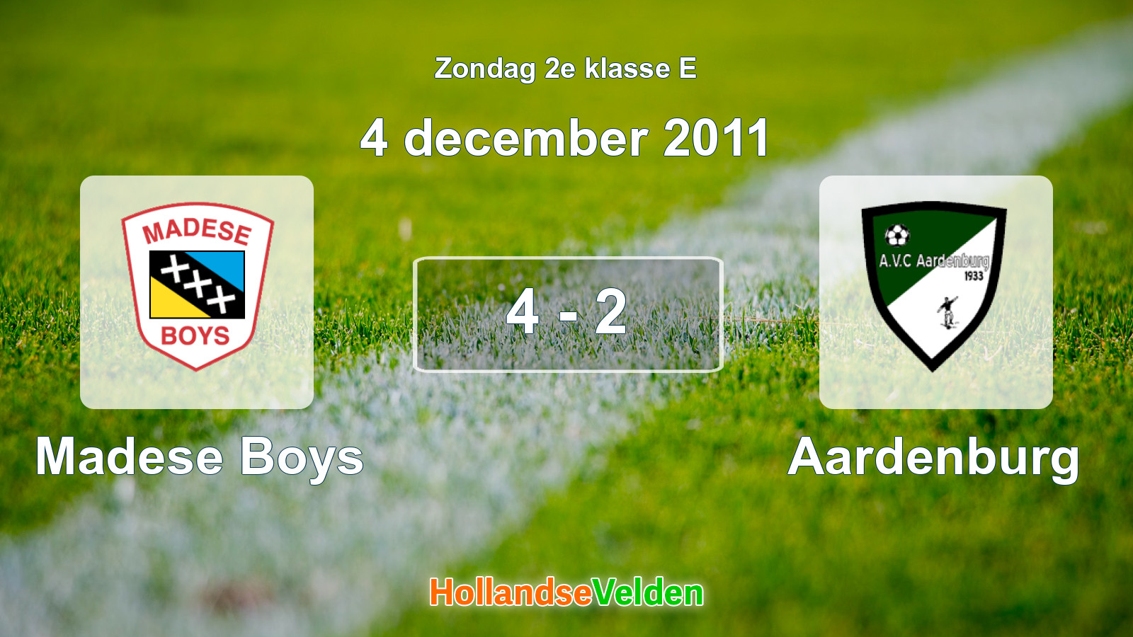 Gespeelde wedstrijd: Madese Boys - Aardenburg 4 - 2 (4 december 2011)