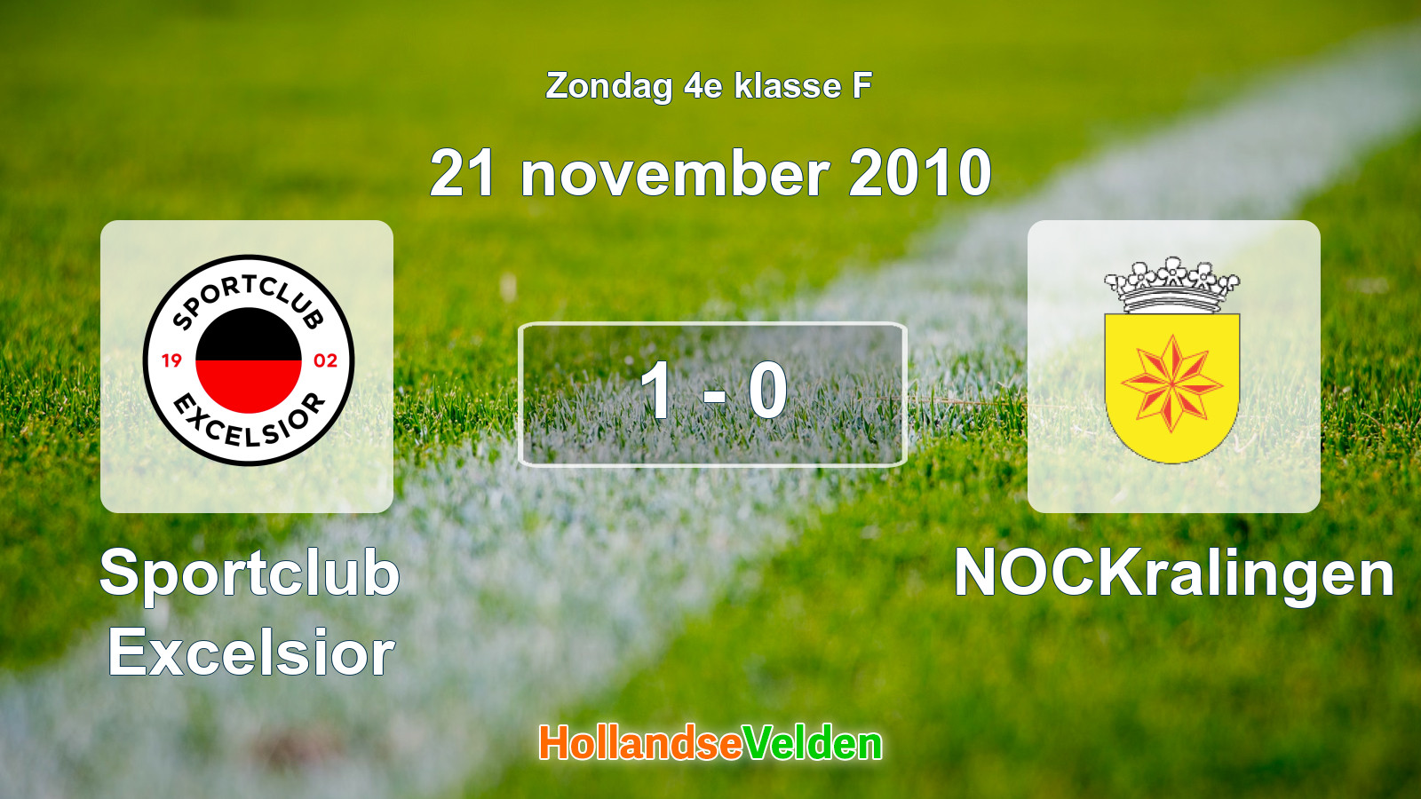 Gespeelde wedstrijd: Sportclub Excelsior - NOCKralingen 1 - 0 (21 november 2010)