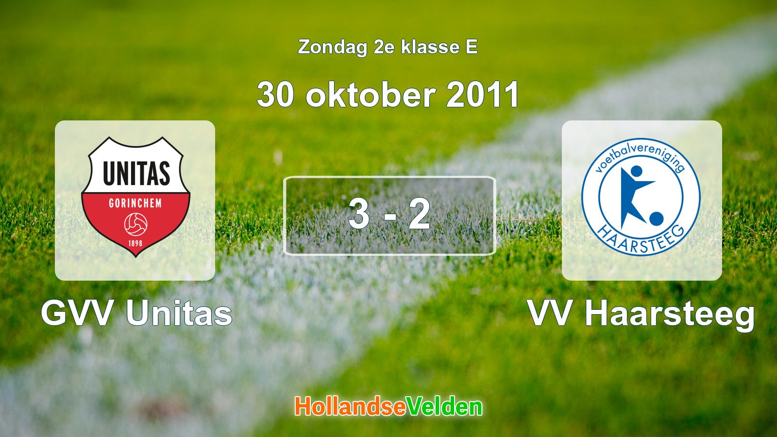 Gespeelde wedstrijd: GVV Unitas - VV Haarsteeg 3 - 2 (30 oktober 2011)